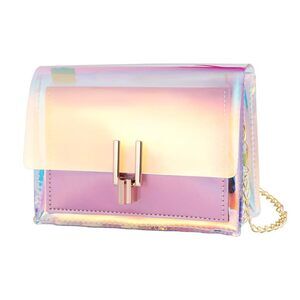 9481 Transparent Handbag Colorful Chain Bags Clear Jelly Mini Purse